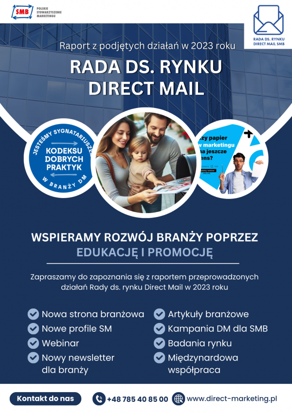Raport Rady ds. rynku Direct Mail z działalności z 2023 roku.